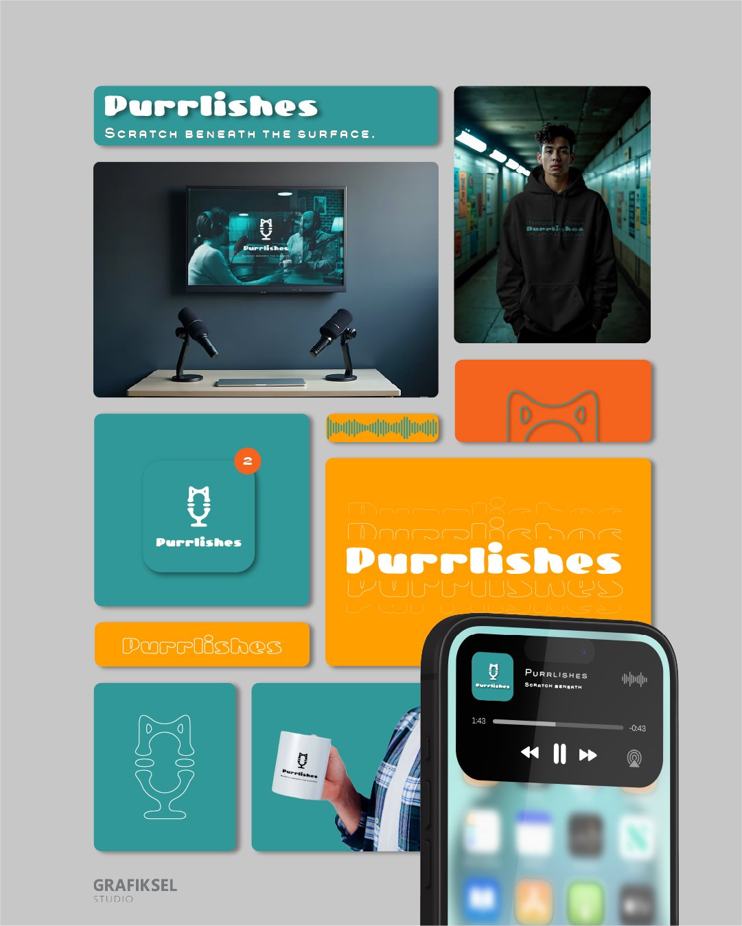 visual identity project purrlishes grey-100